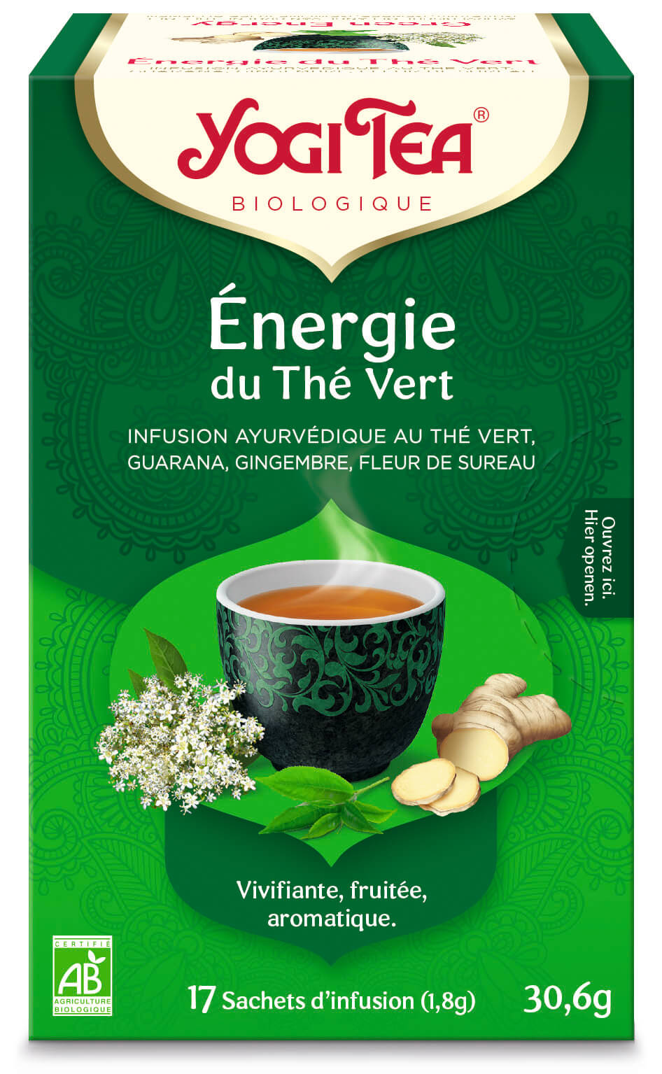 Yogi thé Energie du the vert bio 17 sachets